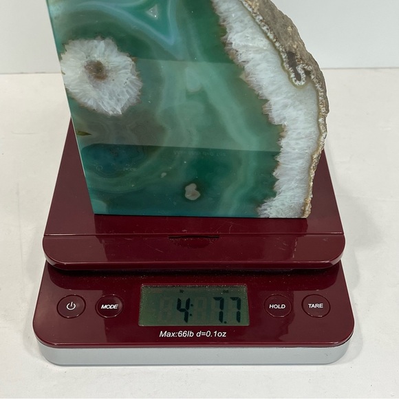 Large Blue/Teal Brazilian Agate Bookend-Perfect for Book/Crystal Lovers- 6”x5” - Picture 10 of 10